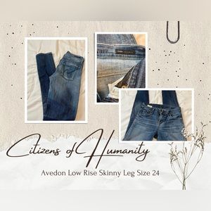 Citizens of Humanity “Avedon” Low Rise Skinny Size 24